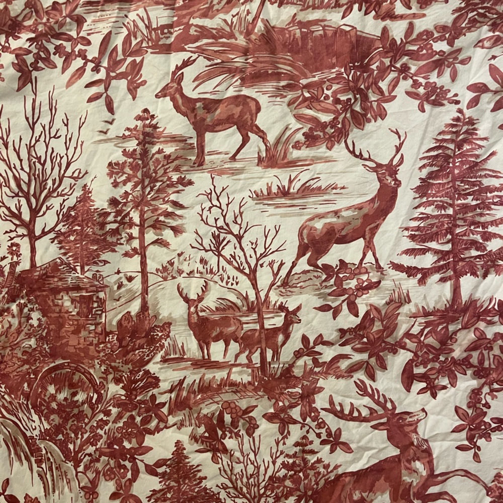 Pottery Barn Alpine Toile Stag Reindeer King size Duvet great condition Not new